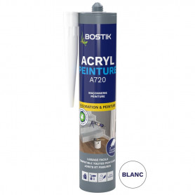 Mastic d'étanchéité ACRYL Peinture A720 310ml Blanc BOSTIK Mastic d'étanchéité ACRYL Peinture A720 310ml Blanc BOSTIK