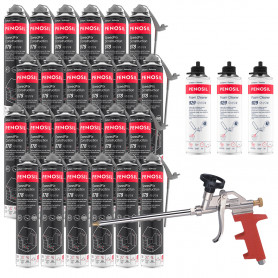 Pack 24 Mousses colle univ SpeedFix Construction 878 pistolable 690ml PENOSIL + 3 Nettoyants FoamCleaner 929 500ml + Pistolet Pack 24 Mousses colle univ SpeedFix Construction 878 pistolable 690ml PENOSIL + 3 Nettoyants FoamCleaner 929 500ml + Pistolet