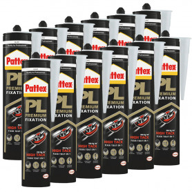 Pack de 12 Colles de fixation PL Premium High Tack 460g PATTEX Pack de 12 Colles de fixation PL Premium High Tack 460g PATTEX
