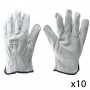Lot de 10 Paires de Gants de maîtrise en cuir tout fleur 2240 EUROPROTECTION