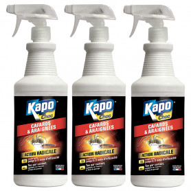 Lot de 3 Pulvérisateurs anti cafards et araignées 1L KAPO CHOC Lot de 3 Pulvérisateurs anti cafards et araignées 1L KAPO CHOC