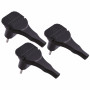 Lot de 3 Fiches mâles extra plates - 6A - noir ELECTRALINE