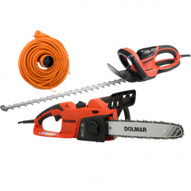 PACK - DOLMAR Taille-Haie Électrique 670W 65 cm HT6510 + Tronçonneuse Électrique 1800W 35 cm ES39TLC + Rallonge 40m PACK - DOLMAR Taille-Haie Électrique 670W 65 cm HT6510 + Tronçonneuse Électrique 1800W 35 cm ES39TLC + Rallonge 40m