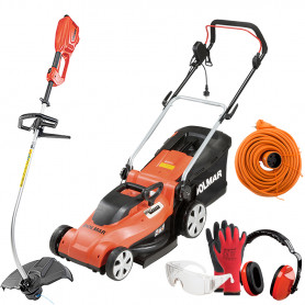 PACK - DOLMAR Tondeuse Électrique 1600W 41cm EM410 + Coupe-Herbe 1000W ET101C + Rallonge 40m + Équipements Protection PACK - DOLMAR Tondeuse Électrique 1600W 41cm EM410 + Coupe-Herbe 1000W ET101C + Rallonge 40m + Équipements Protection