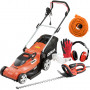 PACK - DOLMAR Tondeuse Électrique 1600W 41cm EM410 + Taille-Haie 670W 55cm HT5510 + Rallonge 40m + Équipements Protection