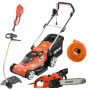 PACK - DOLMAR Tondeuse 1600W 41cm EM410 + Coupe-Herbe 1000W ET101C + Tronçonneuse 1800W 35cm ES39TLC + Rallonge 40m