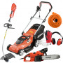 PACK - DOLMAR Tondeuse 1600W 41cm EM410 + Coupe-Herbe 1000W ET101C + Tronçonneuse 1800W 35cm ES39TLC + Rallonge 40m + EPI