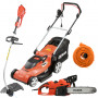 PACK - DOLMAR Tondeuse 1600W 41cm EM410 + Coupe-Herbe 1000W ET101C + Tronçonneuse 1800W 40cm ES43TLC + Rallonge 40m