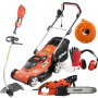 PACK - DOLMAR Tondeuse 1600W 41cm EM410 + Coupe-Herbe 1000W ET101C + Tronçonneuse 1800W 40cm ES43TLC + Rallonge 40m + EPI