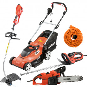 PACK - DOLMAR Tondeuse 41cm EM410 + Coupe-Herbe ET101C + Taille-Haie 55cm HT5510 + Tronçonneuse 35cm ES39TLC + Rallonge 40m PACK - DOLMAR Tondeuse 41cm EM410 + Coupe-Herbe ET101C + Taille-Haie 55cm HT5510 + Tronçonneuse 35cm ES39TLC + Rallonge 40m