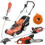 PACK - DOLMAR Tondeuse 41cm EM410 + Coupe-Herbe ET101C + Taille-Haie 55cm HT5510 + Tronçonneuse 35cm ES39TLC + Rallonge 40m