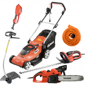 PACK - DOLMAR Tondeuse 41cm EM410 + Coupe-Herbe ET101C + Taille-Haie 55cm HT5510 + Tronçonneuse 40cm ES43TLC + Rallonge 40m PACK - DOLMAR Tondeuse 41cm EM410 + Coupe-Herbe ET101C + Taille-Haie 55cm HT5510 + Tronçonneuse 40cm ES43TLC + Rallonge 40m