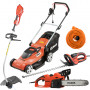PACK - DOLMAR Tondeuse 41cm EM410 + Coupe-Herbe ET101C + Taille-Haie 65cm HT6510 + Tronçonneuse 40cm ES43TLC + Rallonge 40m