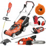 PACK - DOLMAR Tondeuse 41cm EM410 + Coupe-Herbe ET101C + Taille-Haie 65cm HT6510 + Tronçonneuse 40cm ES43TLC + Rallonge 40m +EPI