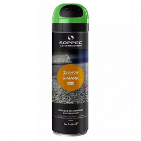 SOPPEC Traceur de Chantier Fluorescent Vert 6 Mois S MARK - Aérosol 500ml SOPPEC Traceur de Chantier Fluorescent Vert 6 Mois S MARK - Aérosol 500ml