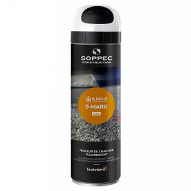 SOPPEC Traceur de Chantier Fluorescent Blanc 6 Mois S MARK - Aérosol 500ml SOPPEC Traceur de Chantier Fluorescent Blanc 6 Mois S MARK - Aérosol 500ml