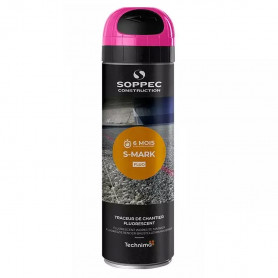 SOPPEC Traceur de Chantier Fluorescent Cerise 6 Mois S MARK - Aérosol 500ml SOPPEC Traceur de Chantier Fluorescent Cerise 6 Mois S MARK - Aérosol 500ml
