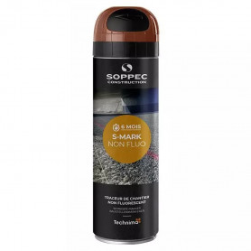 SOPPEC Traceur de Chantier Non Fluorescent Marron 6 Mois S MARK - Aérosol 500ml SOPPEC Traceur de Chantier Non Fluorescent Marron 6 Mois S MARK - Aérosol 500ml