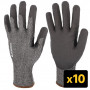 SINGER Lot de 10 Paires Gants PEHD Coupure Niveau F Paume Enduction PU PHS600