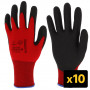 SINGER Lot de 10 paires Gants PVC CFT Support Polyamide Sans Couture Jauge 15 NYMR15CFTN