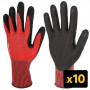 SINGER Lot de 10 paires Gants Nitrile Mousse Coupure D Support PEHD CPHD5RED