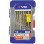 TIVOLY Coffret 19 Pièces - 18 Forets Métaux Laminés Revêtus TiN Ø 2-8 mm + 1 Foret Étagé