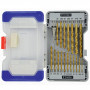 TIVOLY Coffret 19 Pièces - 18 Forets Métaux Laminés Revêtus TiN Ø 2-8 mm + 1 Foret Étagé