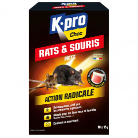 Pat'appât rats et souris - action radicale - 150g K.PRO CHOC Pat'appât rats et souris - action radicale - 150g K.PRO CHOC
