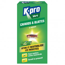 Pièges à glue Spécial Cafards/Blattes (x5) K.PRO Vert Pièges à glue Spécial Cafards/Blattes (x5) K.PRO Vert