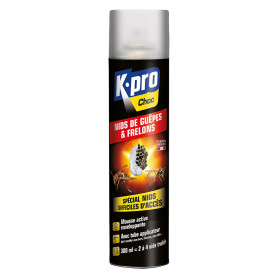 Aérosol mousse enveloppante nids de guêpes et frelons 300ml K.PRO Choc Aérosol mousse enveloppante nids de guêpes et frelons 300ml K.PRO Choc