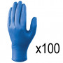 DELTA PLUS Lot de 100 Gants chimique jetable en nitrile V1420