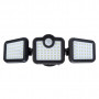 Projecteur extérieur solaire 3 têtes détection 1000lm 6500k ip44 noir
