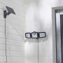 Projecteur extérieur solaire 3 têtes détection 1000lm 6500k ip44 noir