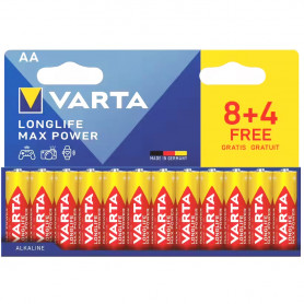VARTA 8+4 Piles Alcaline Longlife Max Power LR6 / AA VARTA 8+4 Piles Alcaline Longlife Max Power LR6 / AA