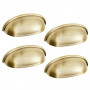 Lot de 4 Poignées de Meuble Cup 81mm Laiton Antique