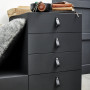 Lot de 4 Poignées de Meuble Zack Cuir Noir