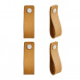 Lot de 4 Poignées de Meuble Zack Cuir Marron clair