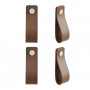 Lot de 4 Poignées de Meuble Zack Cuir Marron foncé
