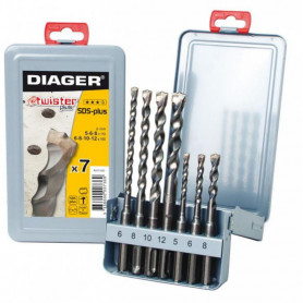 Coffret 7 forets béton SDS-Plus Twister DIAGER Coffret 7 forets béton SDS-Plus Twister DIAGER