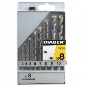 Coffret 8 forets béton Flash DIAGER Coffret 8 forets béton Flash DIAGER