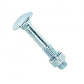 Boulon bois tête ronde collet carré zingué blanc (boîte) Boulon bois tête ronde collet carré zingué blanc (boîte)