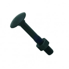 Boulon bois tête ronde collet carré zingué noir (boîte) Boulon bois tête ronde collet carré zingué noir (boîte)