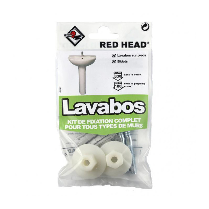 Kit de fixation lavabos RED HEAD