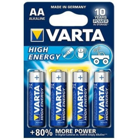 4 Piles alcalines LR6/AA Varta High Energy (1,5V) 4 Piles alcalines LR6/AA Varta High Energy (1,5V)