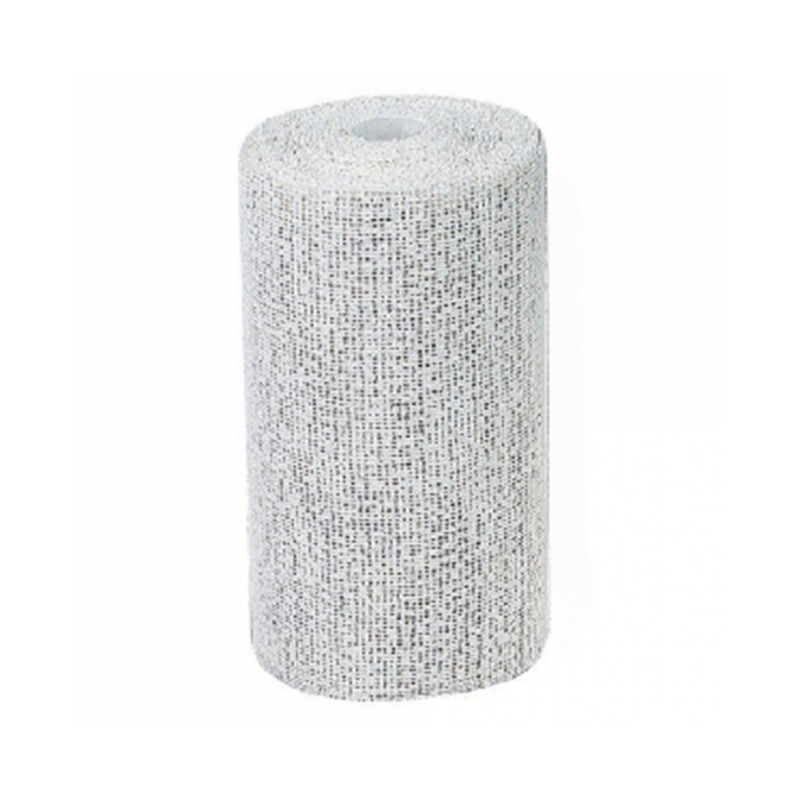 Toile de coton platrée GEB. Toile de coton platrée. Plâtre adhérent déposé sur une gaze de coton. Convient pour la protection des isolants et des calorifugeages. - Temps de séchage 3 heures environ. - Non inflammable (classement M0). Utilisation : ? Tremper la bande de l'eau. ? Essorer doucement à la main. ? Appliquer immédiatement la bande en lissant pour bien faire adhérer les couches entre elles. Rouleau de 0,12 x 5 m.