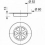 Grille inox ronde creuse Ø80 mm pour évier