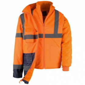 Parka Haute Visibilité 3 en 1 orange KAPRIOL Parka Haute Visibilité 3 en 1 orange KAPRIOL