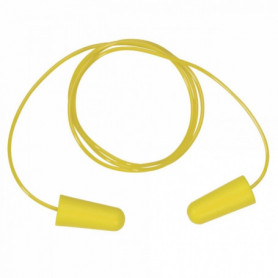 PAIRE DE BOUCHONS D'OREILLES SOUPLES ROULES JAUNE FLUO