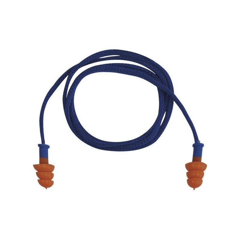 Bouchon d'oreilles réutilisables en TPR avec cordon (sachet de 10 paires)