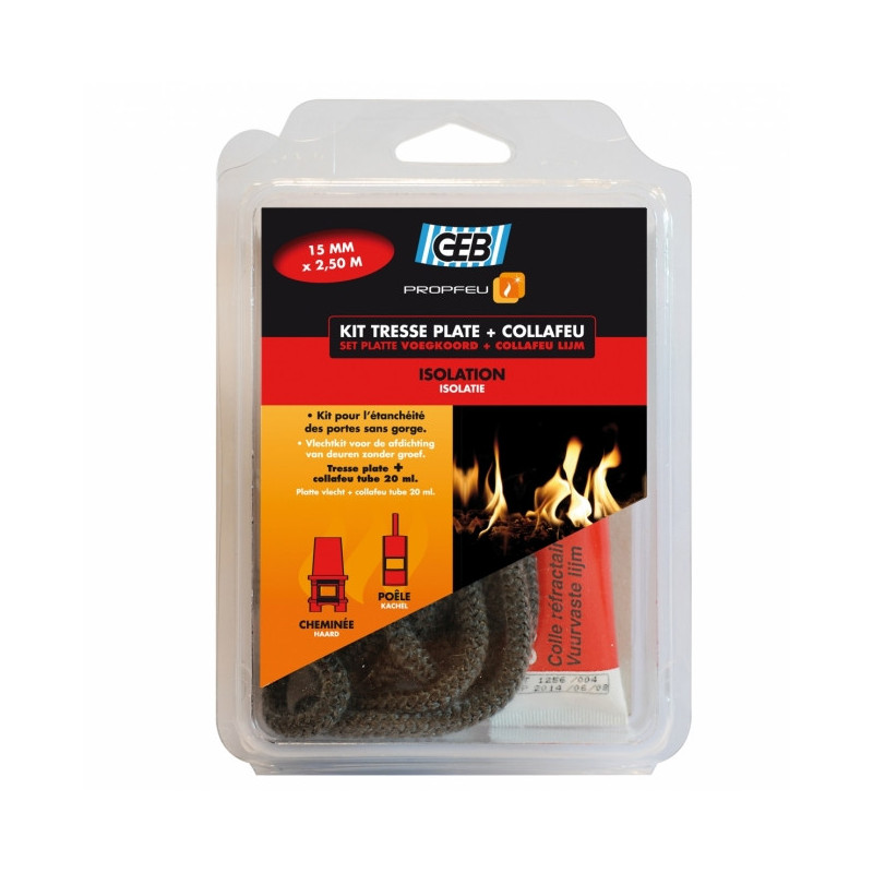 Kit tresse plate 15mmx2,5m + Collafeu Propfeu GEB